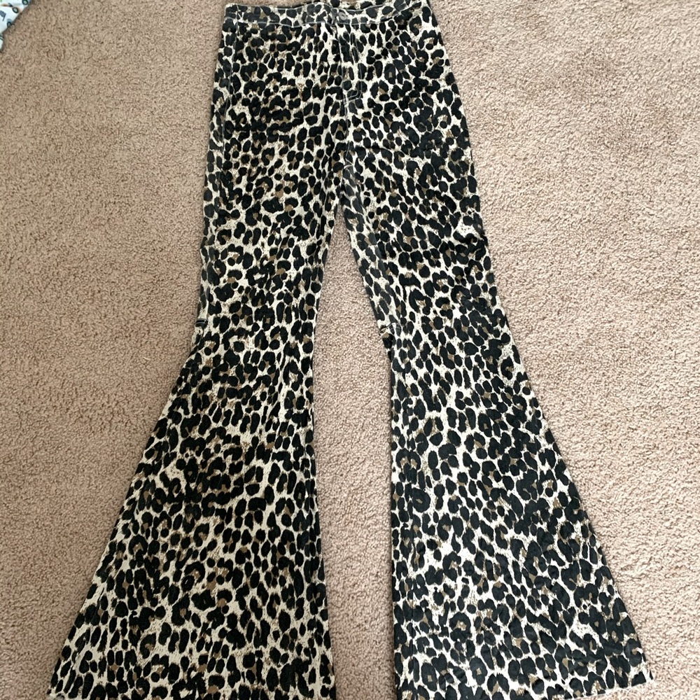 Cheetah print flares